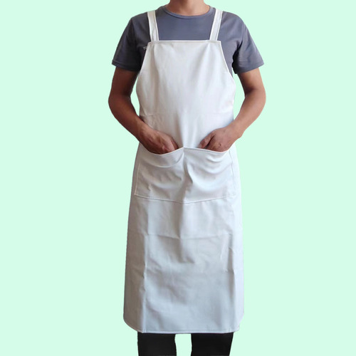 Leather Apron with Fleece Lining, Shoulder Strap Apron, Waterproof and Oil-Resistant Thick Restaurant Kitchen Neck Apron Manufacturer Wholesale