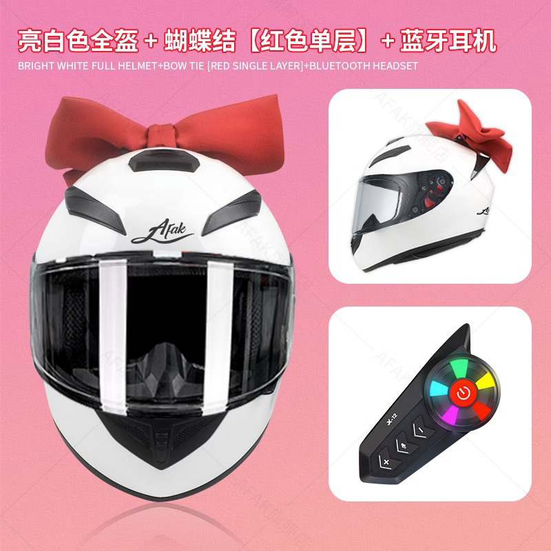 Fábrica Sonic chica misma motocicleta casco completo arco gato oído decoración con Bluetooth motocicleta eléctrica casco de seguridad