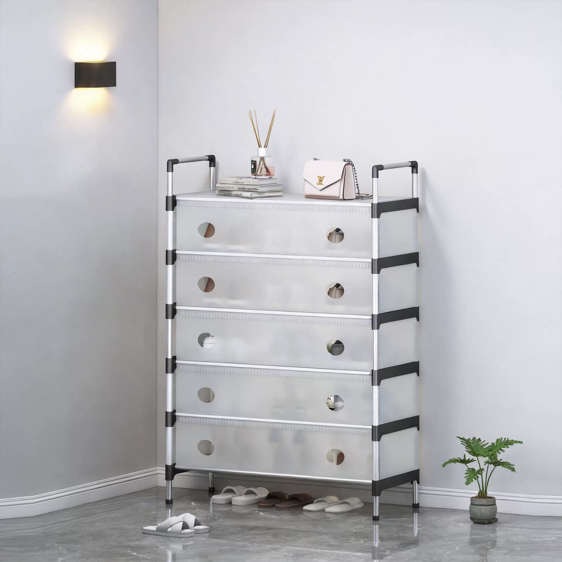 塑料防尘鞋架鞋柜收纳收纳架鞋架置物架小鞋架宿舍家用简易省空间