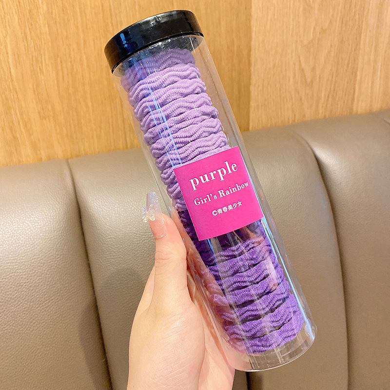 Cuerda de pelo simple banda de goma corbata de pelo femenina alta elástica duradera corbata de pelo tocado cuerda de pelo cubierta de cuero banda de pelo negro verano