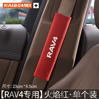 Toyota RAV4 car seat belt: Seat belt shoulder pad - rav4-23cm-suede-flame-red-shoulder-pads-single-pack