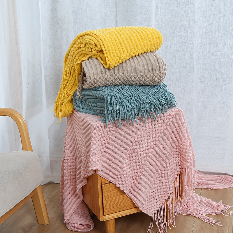 Nordic sofa carpet hotel bed tail scarf bed blanket rushi knitting…