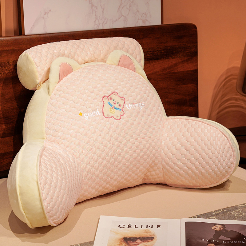Bolsillo de cabecera de cama grande respaldo almohada de cama para niños almohada de lectura almohada de cintura sofá almohada de dormitorio almohada estudiante