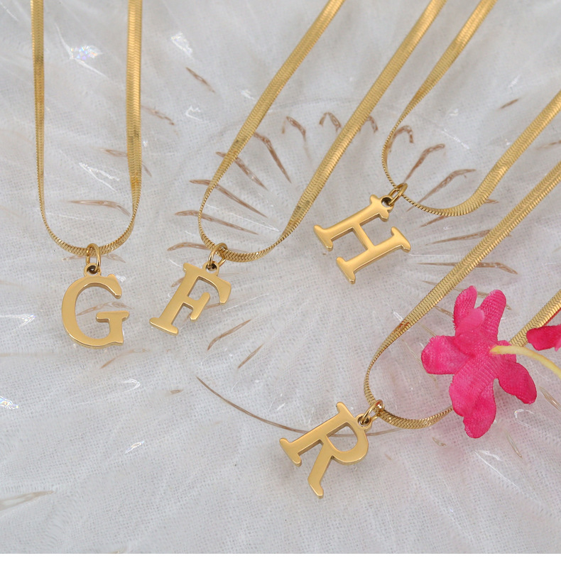 Fashion Letter Titanium Steel Plating Pendant Necklace 1 Piece