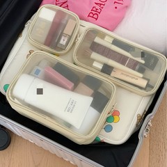 ポーチ化粧ブラシ収納バッグinsポータブル透明旅行洗面バッグ大容量化粧品収納バッグ