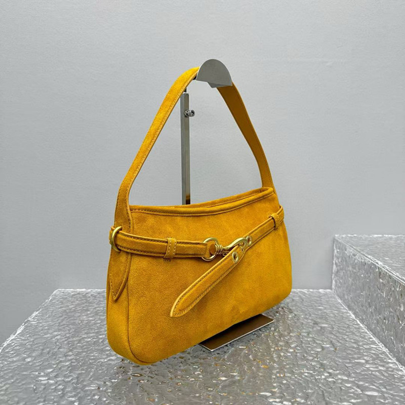 Retro Underarm Bag 25SS New Suede Commuter Bag Vintage Handheld Shoulder Bag Baguette Bag for Women - Thumbnail 2