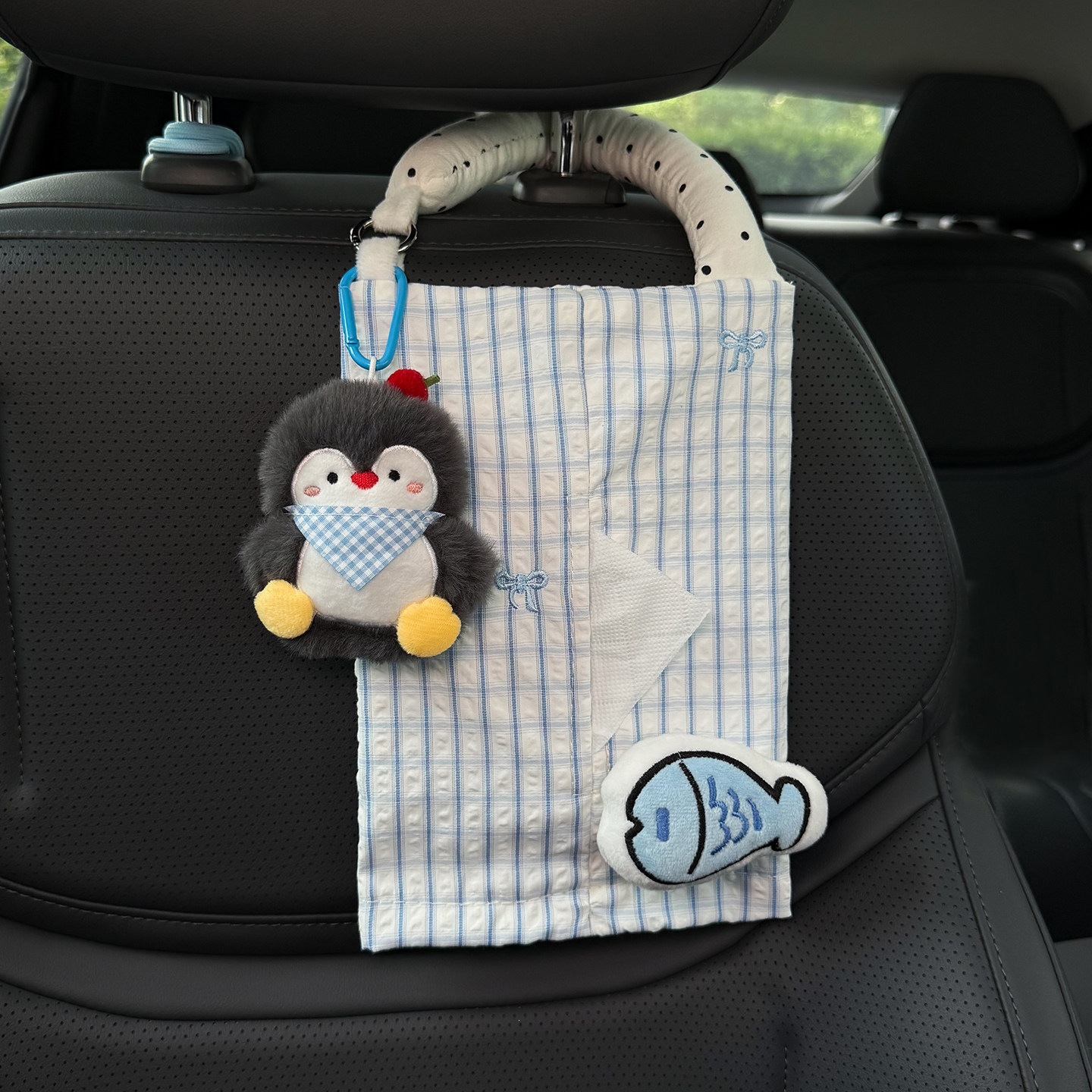 2026 Penguin Car Tissue Holder, Hanging Tissue Box for Front and Rear Car Seats, Cute Car Hook for Women
