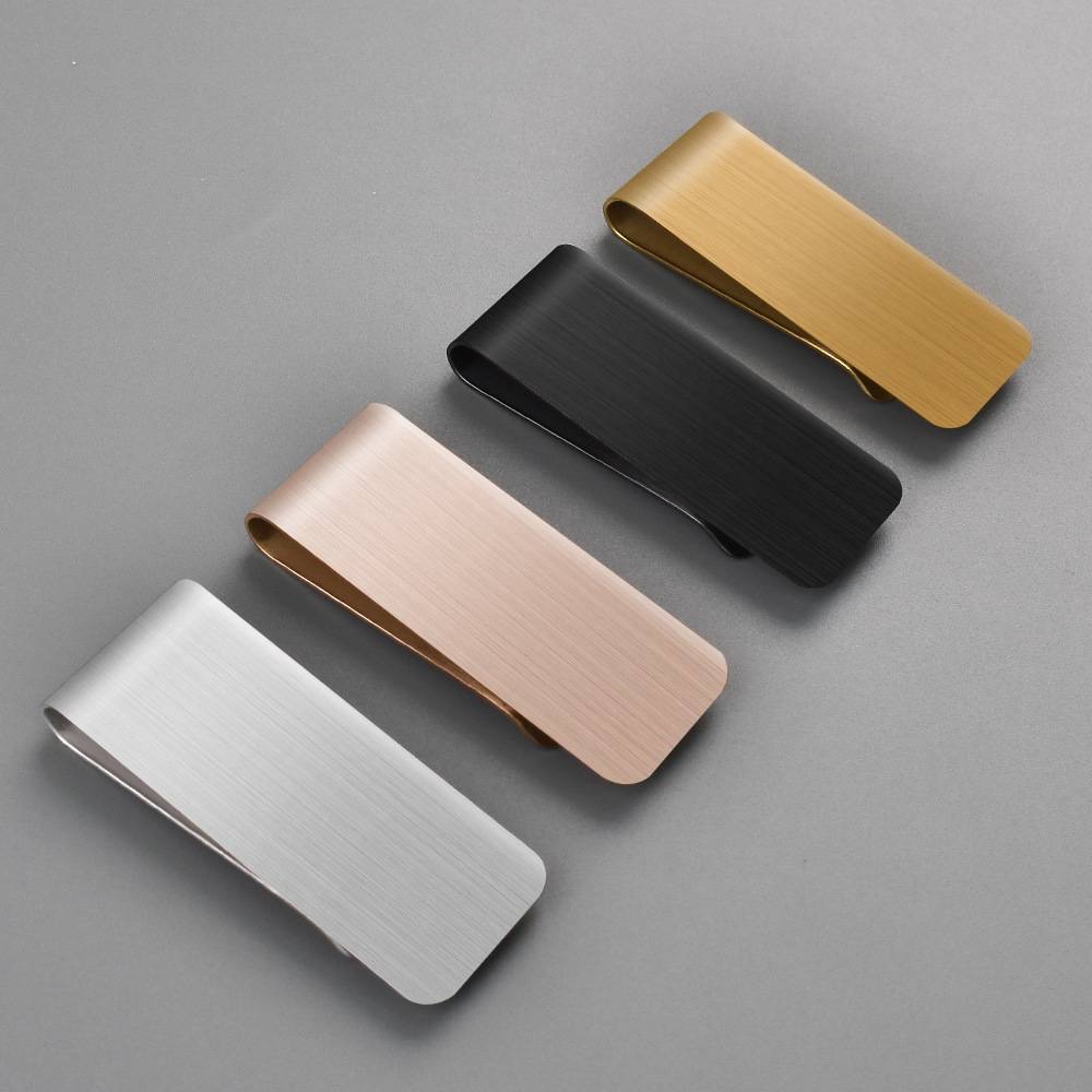 Cross-border hot-selling stainless steel tie clip European and American style simple suit tie clip stainless steel wire drawing effect wallet clip