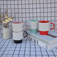 陶瓷马克杯 热转印热升华螺纹杯内彩把马克杯加印logo马克杯