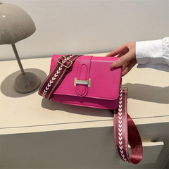 Foreign trade trendy texture versatile women's bag 2023 spring and summer new style wide shoulder strap fashion cross-body bag single shoulder small square bag