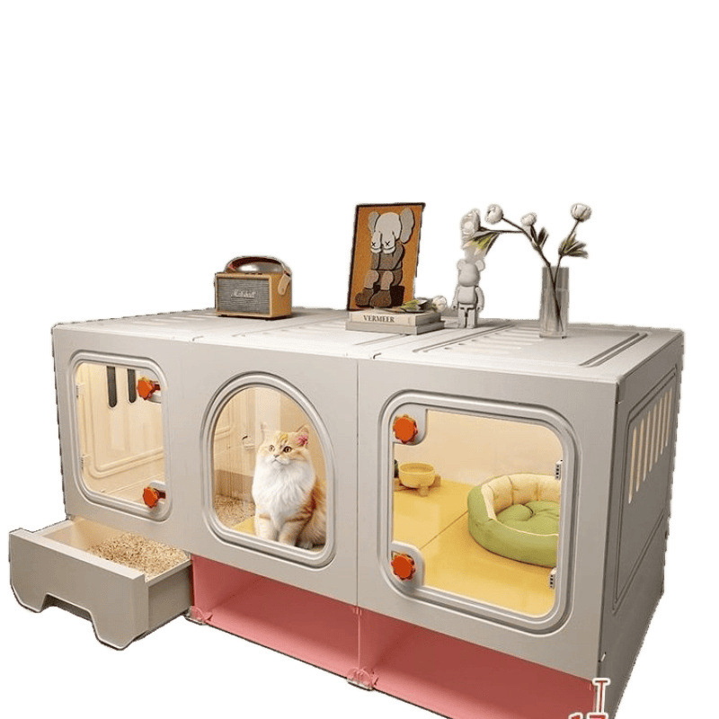 キャットヴィラ 猫ケージ 1LDK 1バスルーム 猫の巣とトイレが一体化した家庭用屋内スペースをとらない小さなアパート|undefined