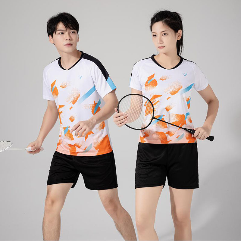 Quick-drying men's and women's badminton clothes suit children's tennis clothes running sportswear table tennis T-shirt air volleyball clothes
