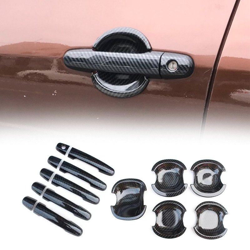 Special for 2009-2012 Toyota RAV4 outer handle door handle abs electroplating carbon fiber pattern appearance accessories