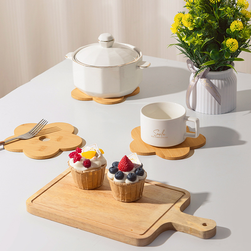 Almohadilla de aislamiento térmico de madera maciza Almohadilla para mesa de comedor a prueba de escaldaduras para el hogar Almohadilla para olla de arena redonda Almohadilla para cuenco Almohadilla para plato Almohadilla para plato Almohadilla antitérmica