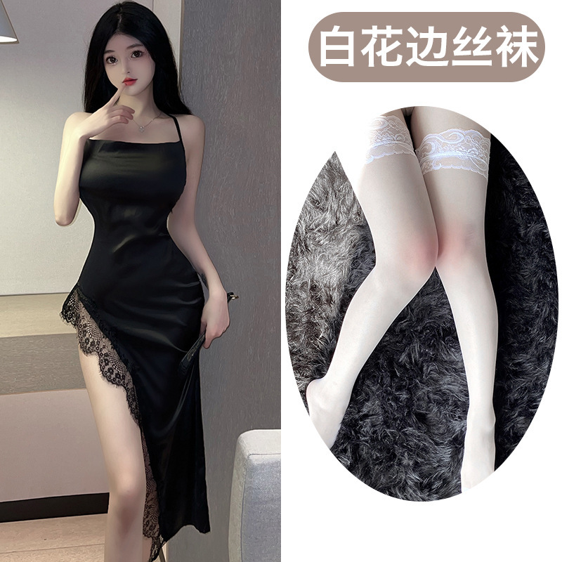 Tienda de fábrica sexy lencería sexy Pure Desire Girl Royal hermana encaje split tight Sling vestido traje 5293