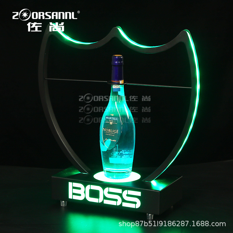 Champagne King asiento del vino bar no KTV asiento del vino de acero inoxidable LED vino extranjero soporte inferior XO Champagne estante del vino rojo soporte de exhibición del vino extranjero