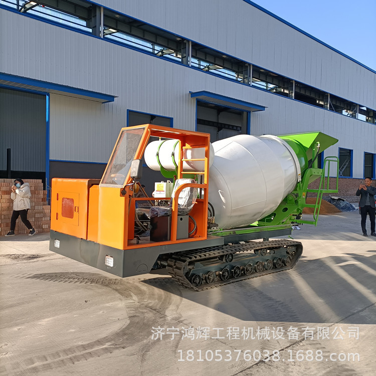 加长履带2方履带罐车 烂泥地混凝土搅拌履带罐车 水泥砂浆运输车