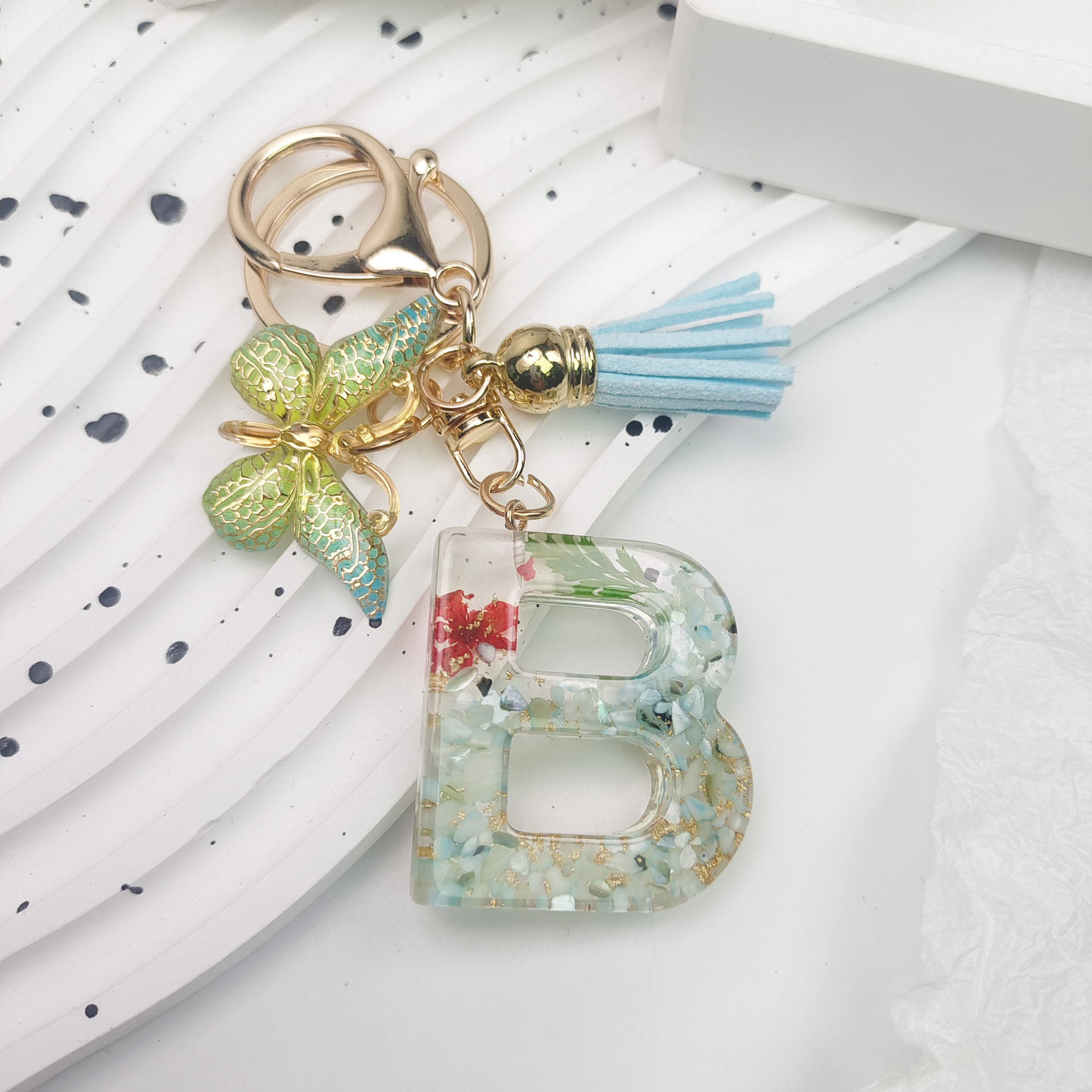 Pastoral Flower Butterfly Crystal Women's Bag Pendant Keychain display picture 10