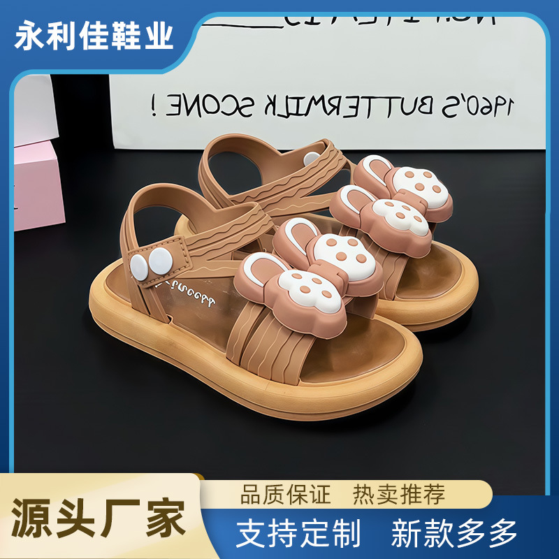 Sandalias de niñas nuevas fábricas directas al por mayor exportación antideslizante de fondo suave para niñas pequeñas y medianas sandalias de bebé