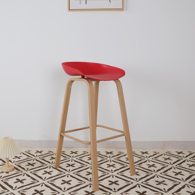 Nordic ocio simple silla de la barra alta Silla de Bar taburete de plástico silla de la barra de hierro casa Foshan fábrica al por mayor