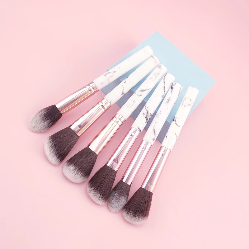 Single Marble Makeup Brush Pattern Flaming Repair High Glow Blush Brush Beginners Paint Beauty Tools