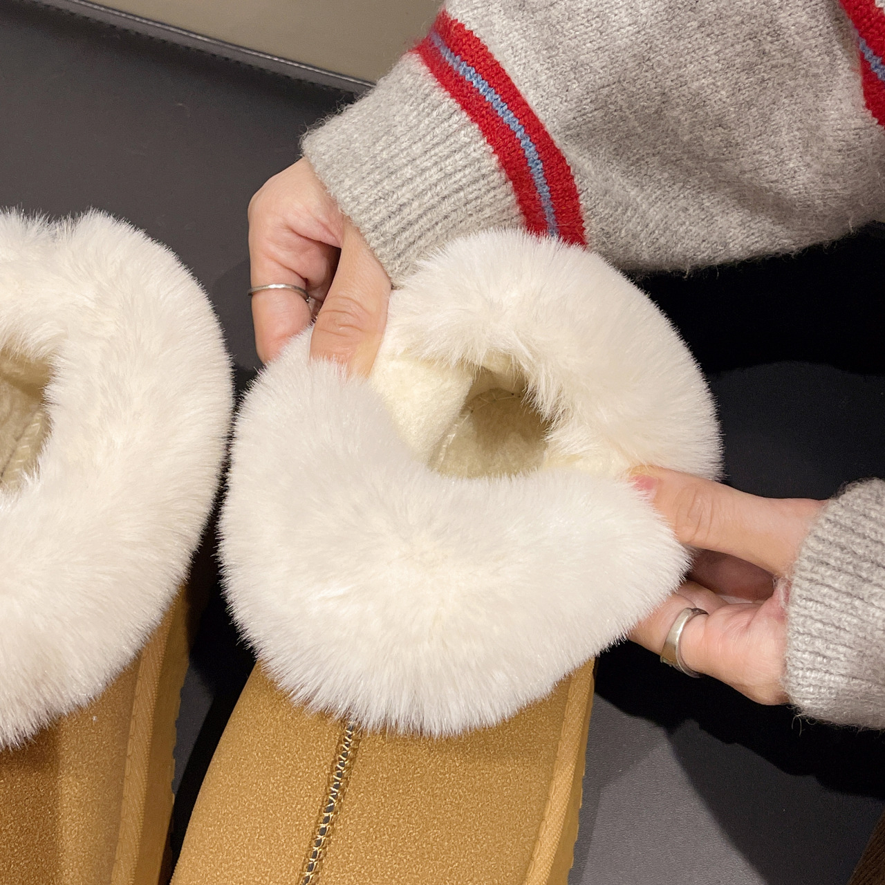 Snow boots women's new winter thick soles short cylinder thick slip-on lazy light cotton shoes_voghion.com