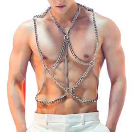 新款男士链条夏季嘻哈古巴美式链条身体链百搭厂家直销