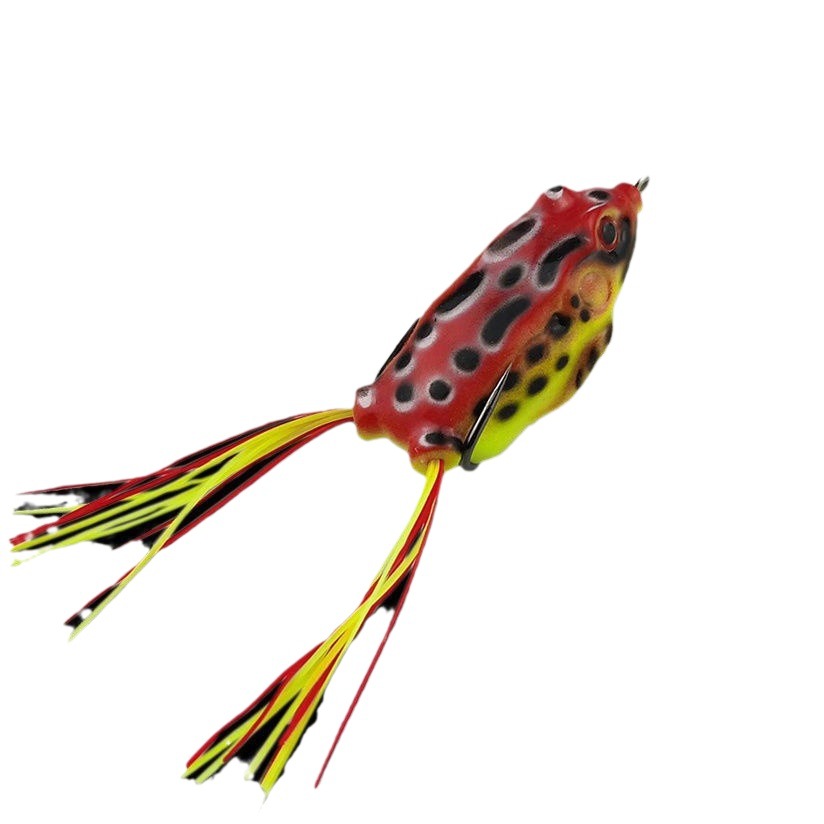 Modificado clásico Negro Rana Trueno pescado negro dedicado a matar Luya falso cebo doble gancho de púas Rana biónica con barba tiro largo Trueno