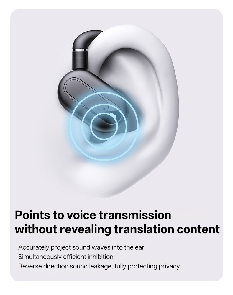 跨境新款AI智能翻译蓝牙耳机不入耳OWS挂耳翻译器144种语