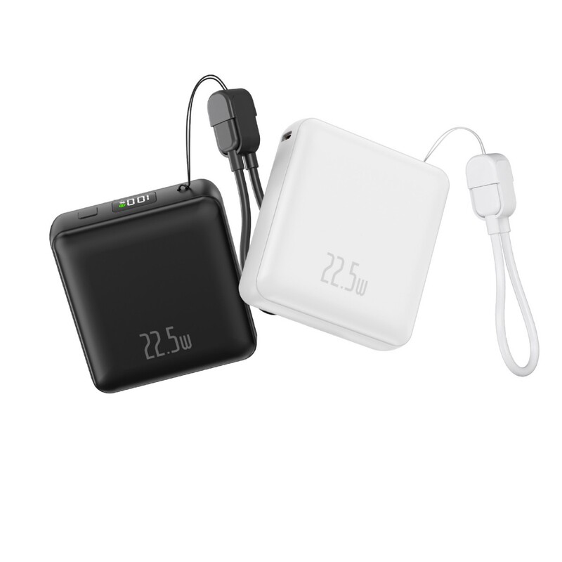 小さな正方形には、高速充電用のケーブルが付属しています。窒化ガリウム充電ミニ電源バンク 10000 mAh 22.5W 超高速充電ミニ|undefined