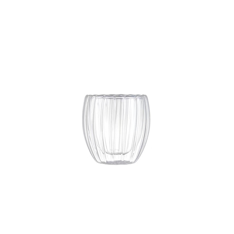 Taza de vidrio de alta borosilicona transparente con mango creativo de alta temperatura resistente a la taza de café