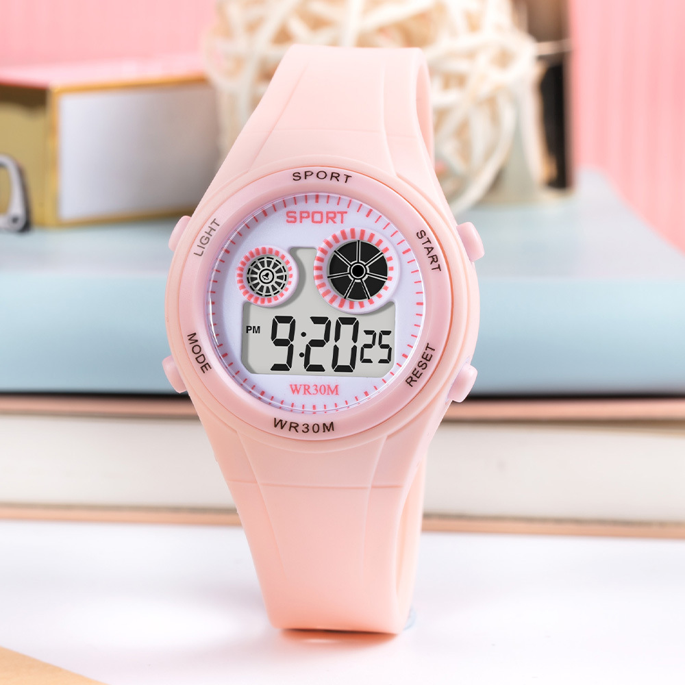 Hombres y mujeres estudiantes de moda deportes al aire libre montañismo reloj electrónico cronógrafo luminoso multifunción impermeable reloj electrónico al por mayor
