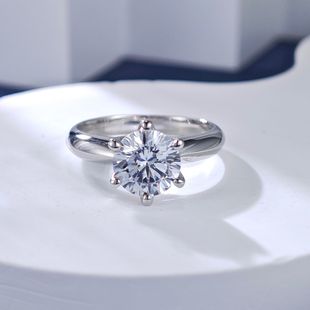 genuine goods Moissanite Diamond Ring Women's Classic Fashion s925 Sterling Silver Plated 18K Gold Six Claw D Color Mosan Diamond Proposal Ring