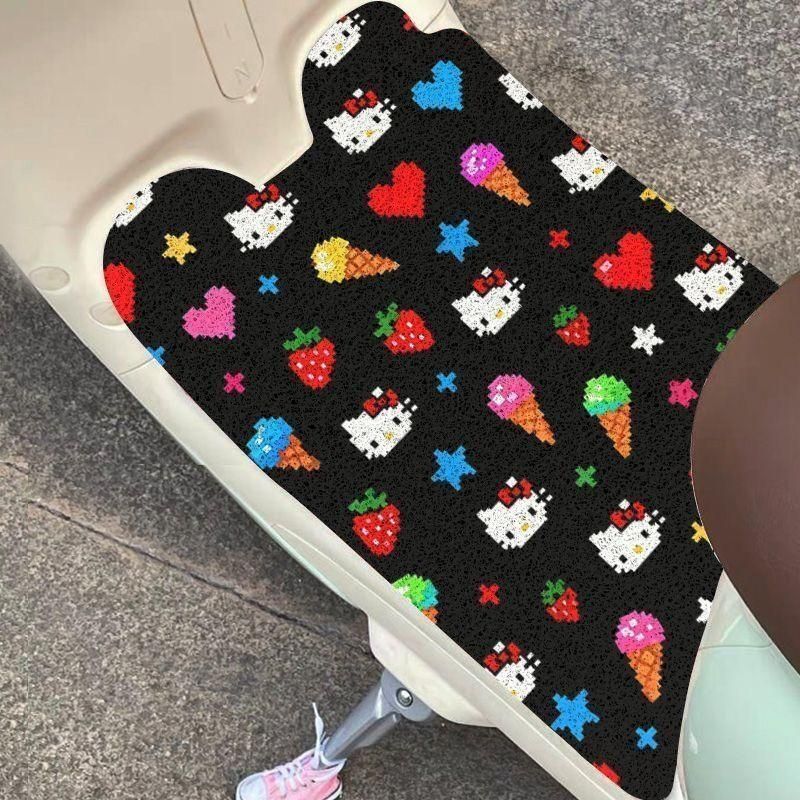 Hellokitty Hot-Selling Electric Vehicle Foot Mats, Anti-Slip and Wear-Resistant Wire Loop Mats for Electric Bikes, Can Be Cut and Sold in Bulk