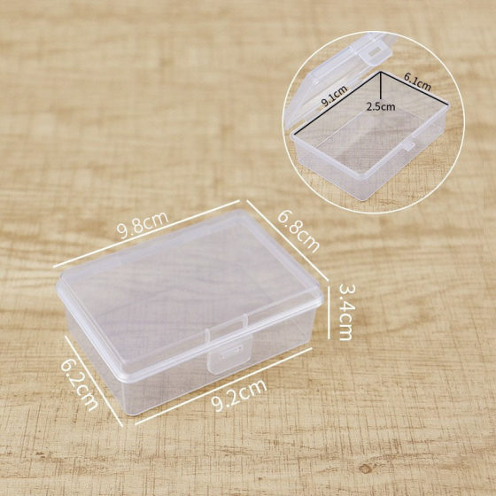 Plastic small box rectangular transparent storage box dustproof Jewelry earrings with lid ring small jewelry storage box