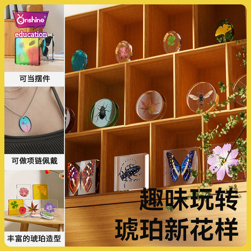onshine real plant insect specimens resin bugs amber butterflies making children's observation science toys