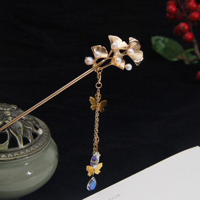 千华流苏发钗盘头发饰品汉服头饰宫廷风发簪古风步摇花朵珍珠簪子|ms