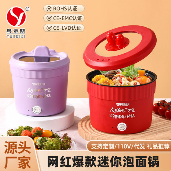 Factory Direct supply internet celebrity instant noodle electric cooker student one person food non-stick small electric Hot Pot Mini instant food pot
