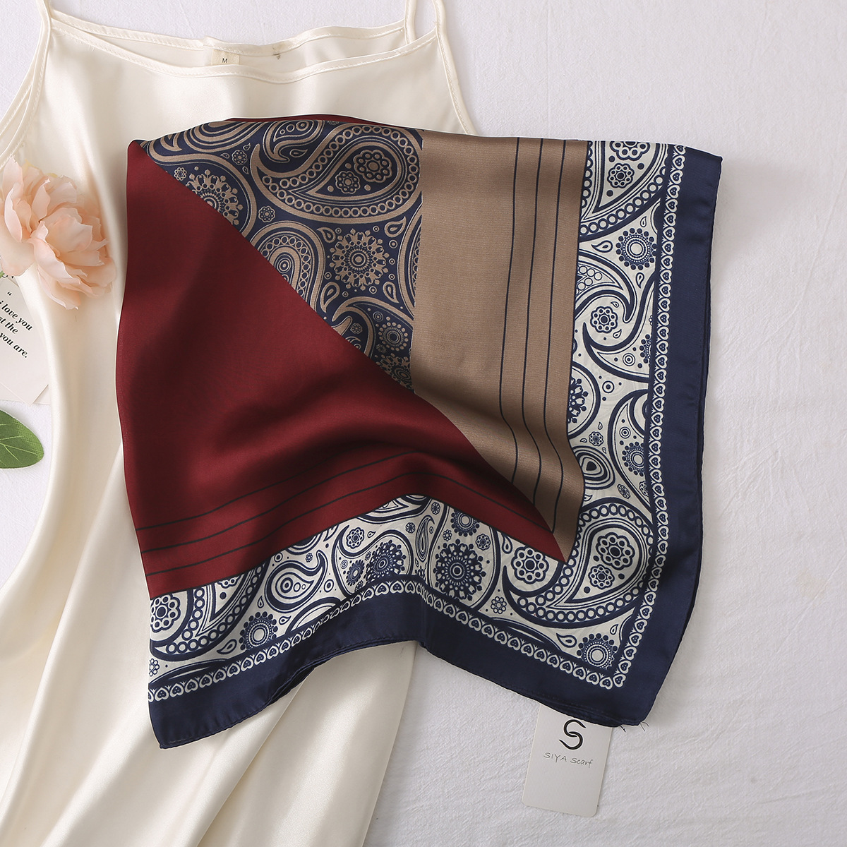47g Weight Silk Scarf Classification Street, Shopping Occasion Polyester Material Geometric, Polka Dots Pattern Spring&Summer Season Women's Gender Elegant, Lady Style Women's Elegant Lady Geometric Polka Dots Polyester Silk Scarf 15