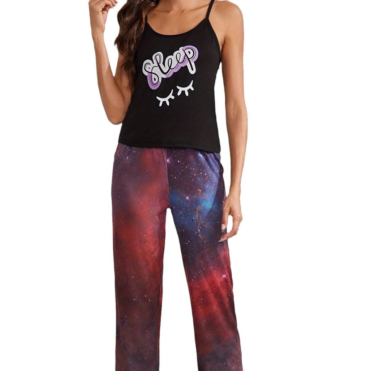 2025 nuevo estilo transfronterizo Amazon pantalones de tirantes europeos y americanos traje pijamas ropa de hogar casual y cómoda al por mayor