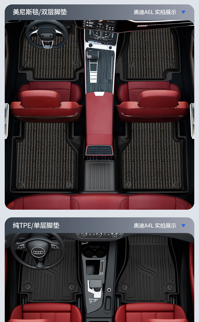 Suitable for Imported Audi A3 A3La4L A5L A6L A7L A8L Q3 Q5L Full Tpe Car Floor Mats
