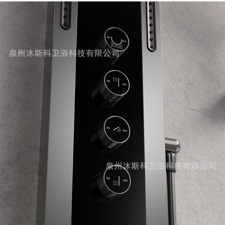 Seleccione estrictamente el conjunto de ducha de cobre completo baño doméstico de masaje de alta calidad cascada hueco de ducha de presurización digital