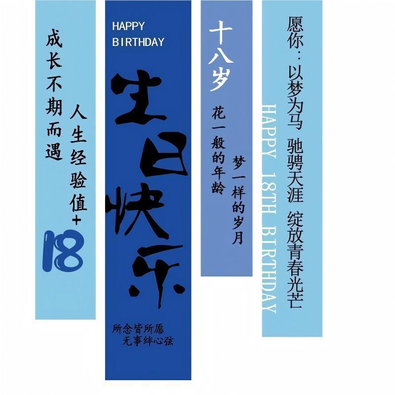 18岁成人礼场景装饰挂布男女孩生日派对条幅工厂批发背景布置|undefined