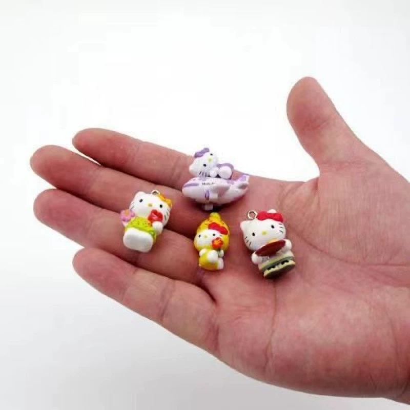 Hello Kitty, милая кремовая кукла, мультяшный чехол для телефона, ожерелье, бусины, ручная работа