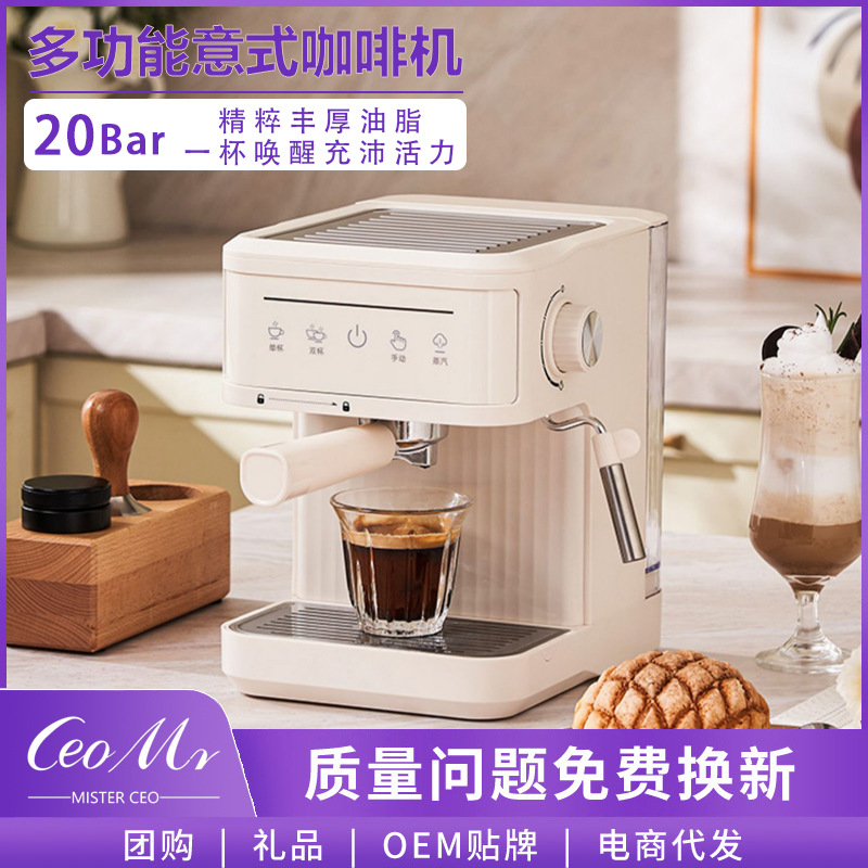 Cross-border European and American British Italian coffee machine 20bar pump pressure fully semi-automatic household small milk foam flower steam