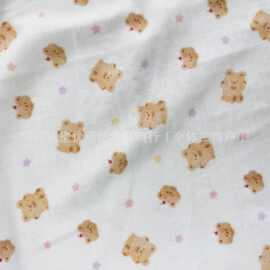 A类睡衣口水巾婴童汉服布料 40s支纯棉双层印花纱布 全棉双层绉布