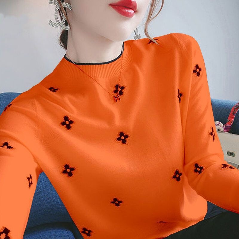 Embroidered Sweater for Women, New Spring and Autumn Style, Slim Fit, Plus Size, Korean Version, Long Sleeve, Spring and Autumn Knitwear, Popular on Instagram Embroidered Sweater for Women, New Spring and Autumn Style, Slim Fit, Plus Size, Korean Version, Long Sleeve, Spring and Autumn Knitwear, Popular on Instagram