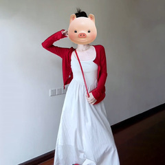 白色吊带连衣裙子女2025新款开春韩系穿搭法式气质感套装长裙