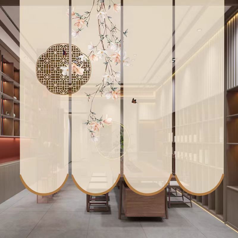 Nuevo estilo chino de madera sólida cortina rodante cortina colgante sala de té pantalla puerta de entrada de la sala de estar del hotel cortina rodante ascendente