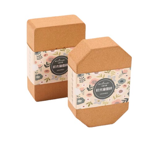 Natural cork yoga bricks with personalized logo, Iyengar solid wood non-slag children's dance bricks